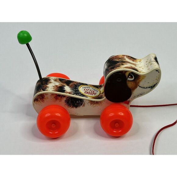 Fisher Price 1965 Little Snoopy Plastic Pull Along Toy Dog VINTAGE - Picture 4 of 13